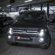 Pajero 4 улучшение света фар. Замена линз на BI-LED AOZOOM A5+