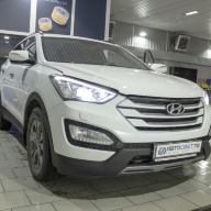Hyundai Santa Fe - замена штатных ксеноновых линз на бидиодные