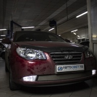 Hyundai Elantra Установка светодиодных билинз Hella 3R Bi-Led