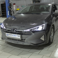 Замена штатных линз Hyundai Elantra 2019 г.в на светодиодные двухчиповые bi-led линзы
