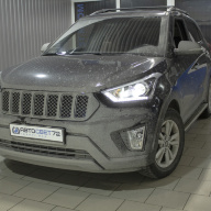 Hyundai Creta - заменили штатные галогеновые линзы на bi-led модули
