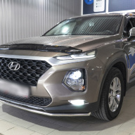 Замена галогеновых линз на BI-LED Hyundai Santa Fe 2019 г.в