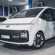 Установка защитной сетки в решетку радиатора Hyundai Staria