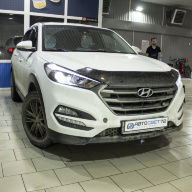 Замена штатных линз Hyundai Tucson на светодиодные би-линзы