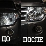Mitsubishi Pajero 4 Замена старых линз на новые Hella 3R