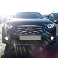Honda Accord 8 установка ангельских глазок, покраска фар