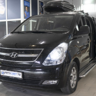 Hyundai Grand Starex - улучшение света фар, установка светодиодных линз в рефлекторные фары.