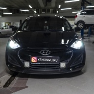 Hyundai i30 - улучшение света фар, замена штатных выгоревших линз на BI-LED AOZOOM A10