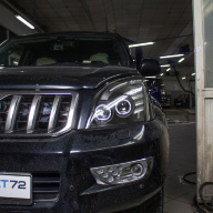 Toyota Land Cruiser Prado 120 - заменили линзы на Bi-Led Aozoom A3+