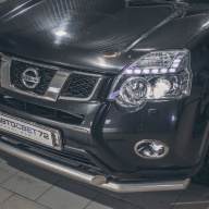 Nissan X-Trail улучшение света фар, замена линз на BI-LED